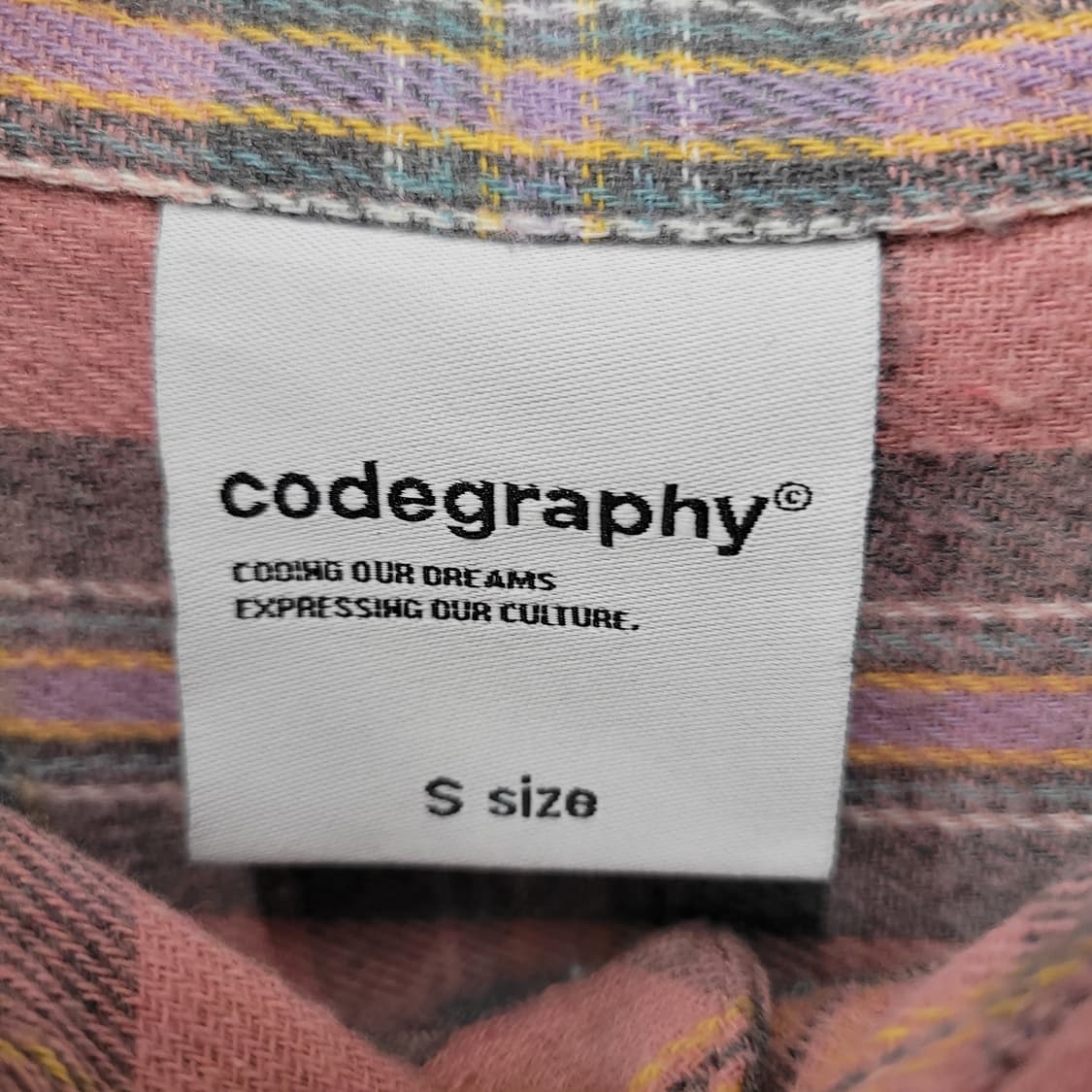 Codegraphy 코드그라피 오버핏 체크 셔츠 핑크 상품이미지4