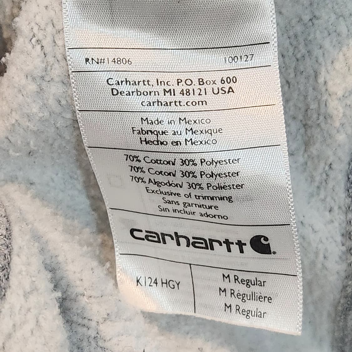 칼하트 로고패치 그레이 스웻맨투맨 (M) 상품이미지3