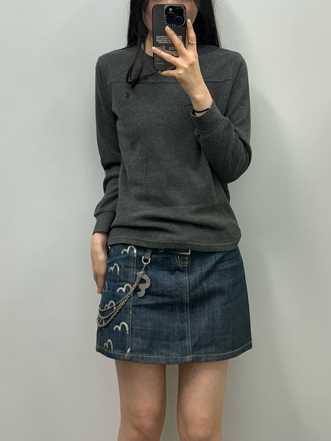 폴로 랄프로렌 차콜 와플 니트 슬리브 상품이미지1