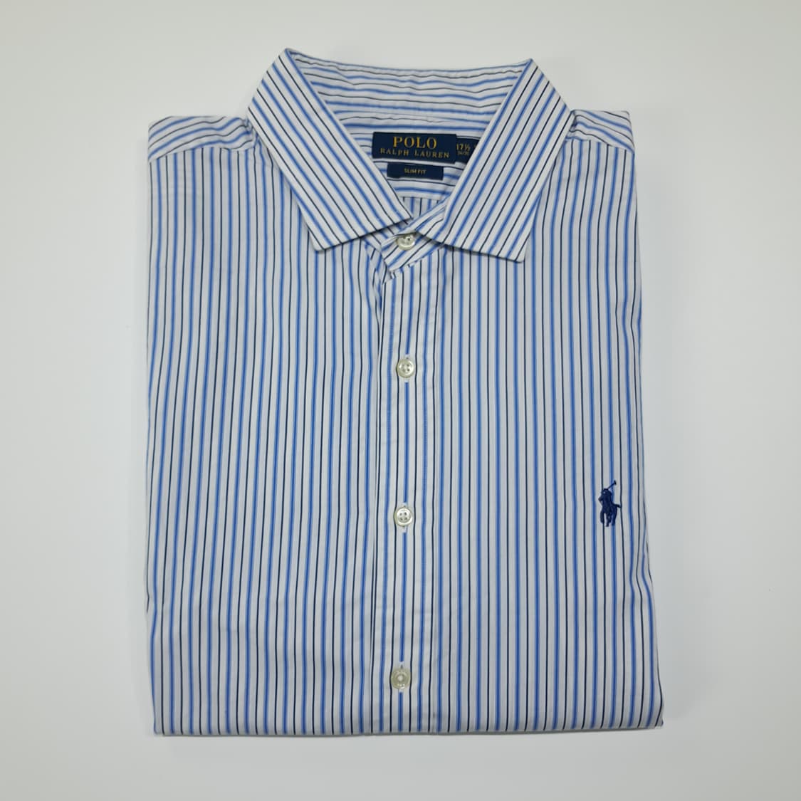 CL592 XL 폴로 코튼 슬림핏 스트라이프 블루 셔츠 남방 상품이미지7