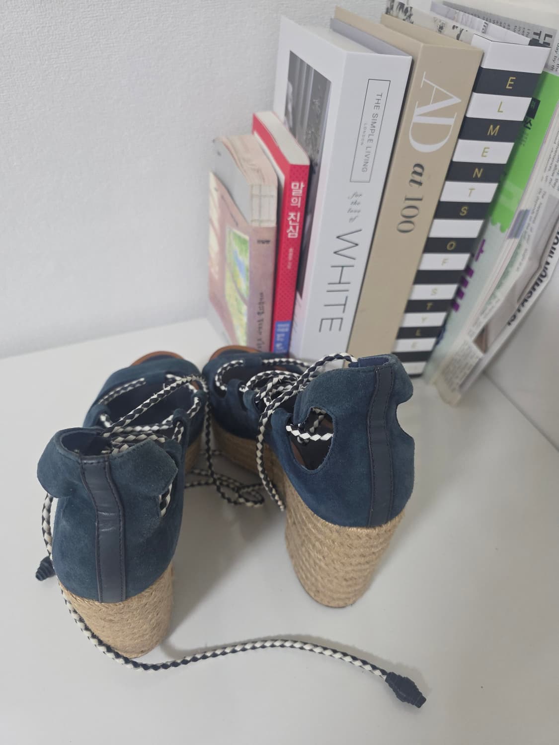 토리버치 에스파드류 웨지 샌들 블루 240 (US7) 10cm 상품이미지7