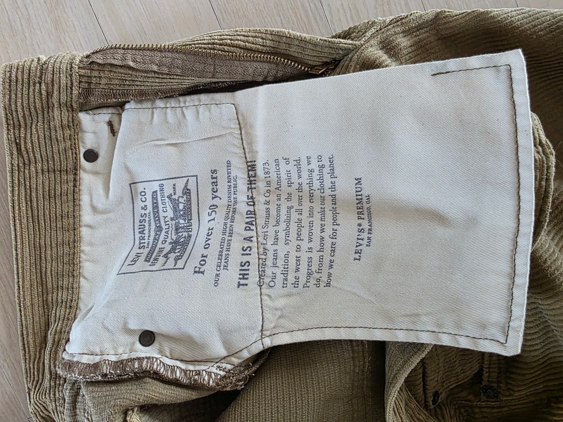 리바이스 568 코듀로이 33/32 팝니다. 상품이미지7