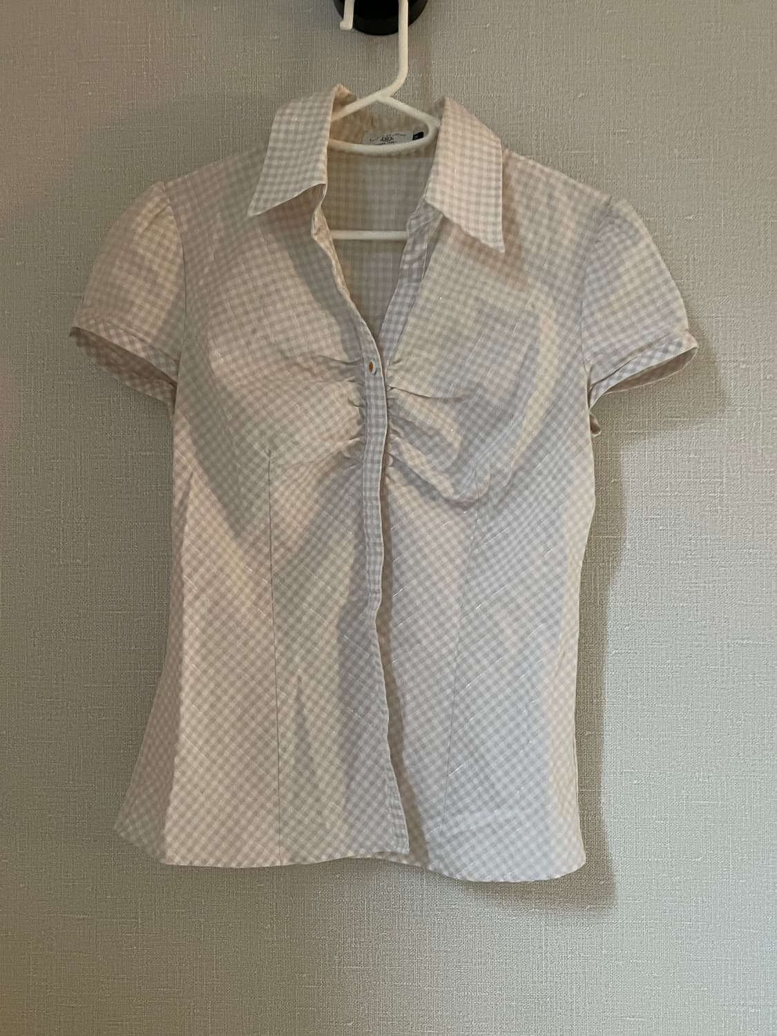 Shirring gingham blouse  상품이미지1