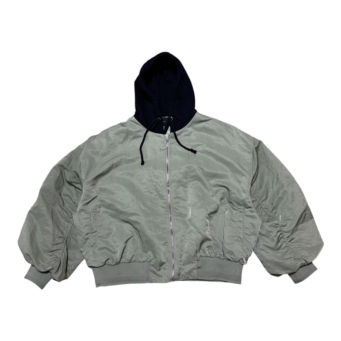 W)on&on 백로고 카키 숏 오버핏 항공점퍼 상품이미지2