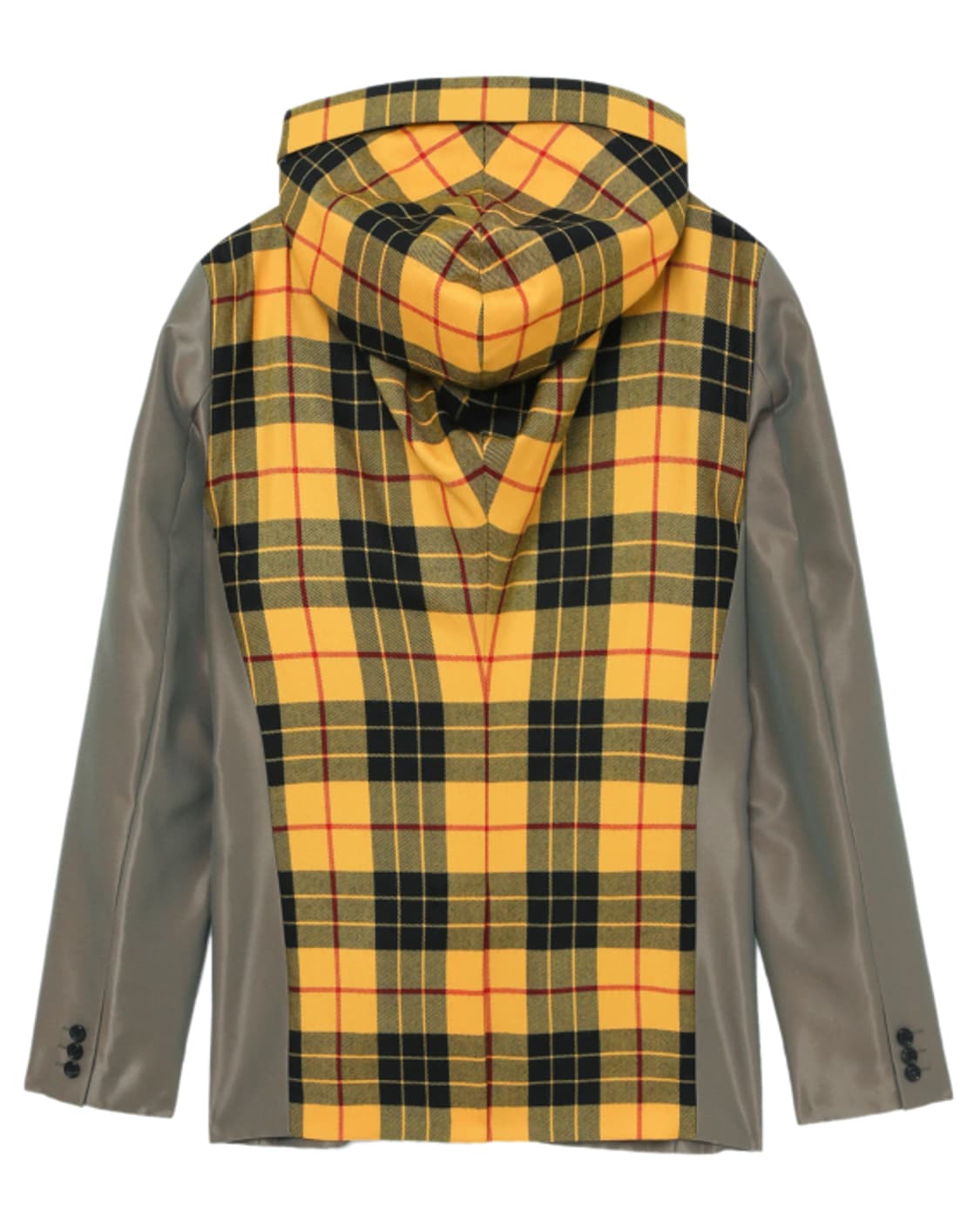 새상품 꼼데가르송 옴므플러스 옐로우 타탄체크 후디 블레이져 M 상품이미지5