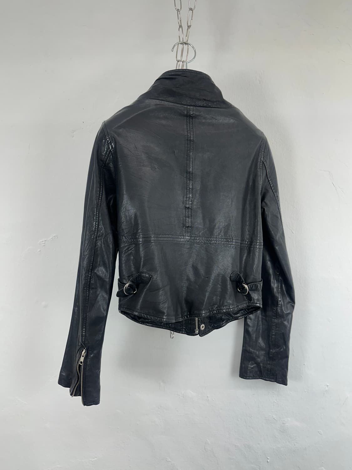 High-Neck Cropped Goatskin Jacket 상품이미지9