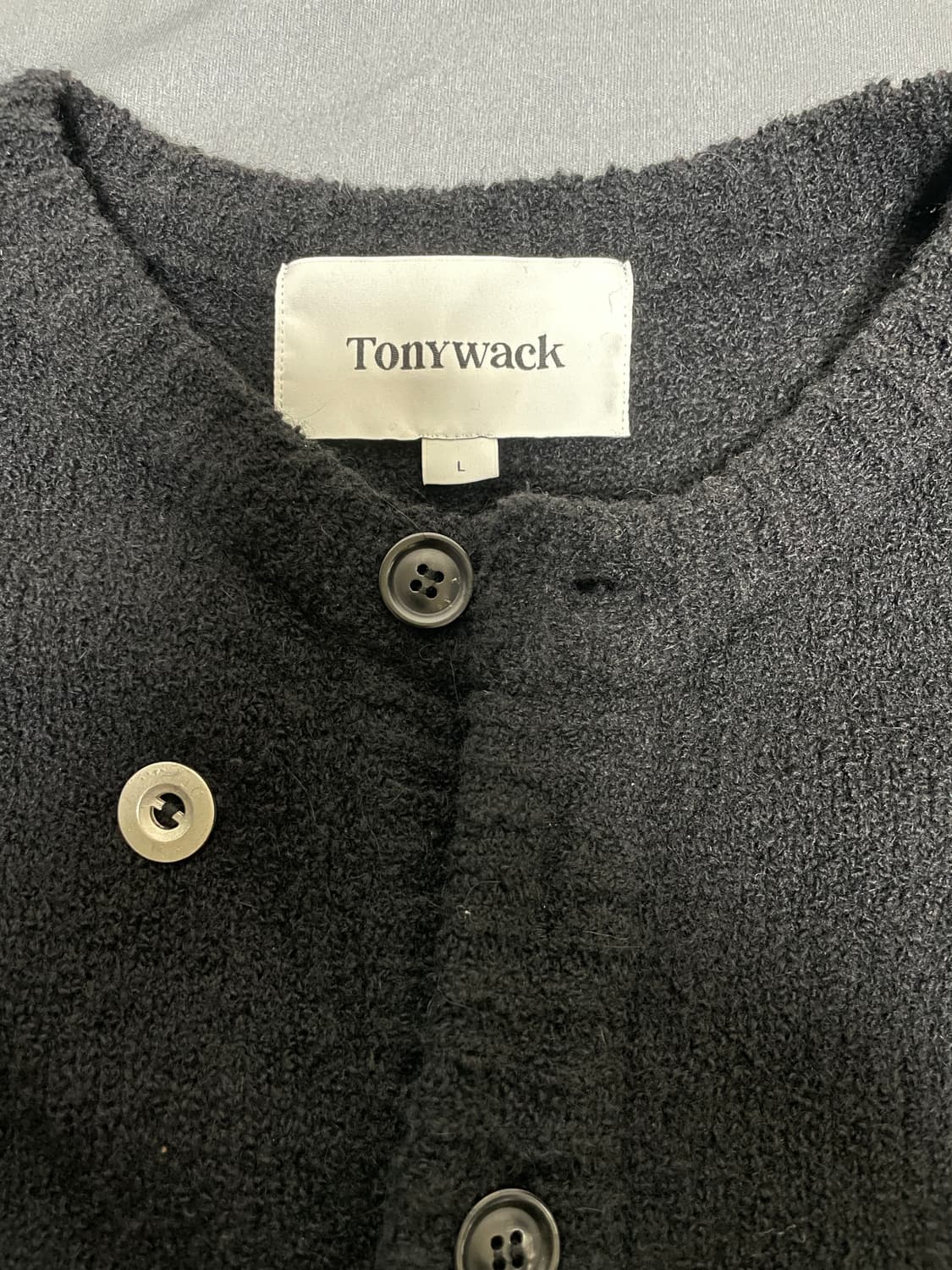 토니웩 알파카 가디건 블랙 L 상품이미지3
