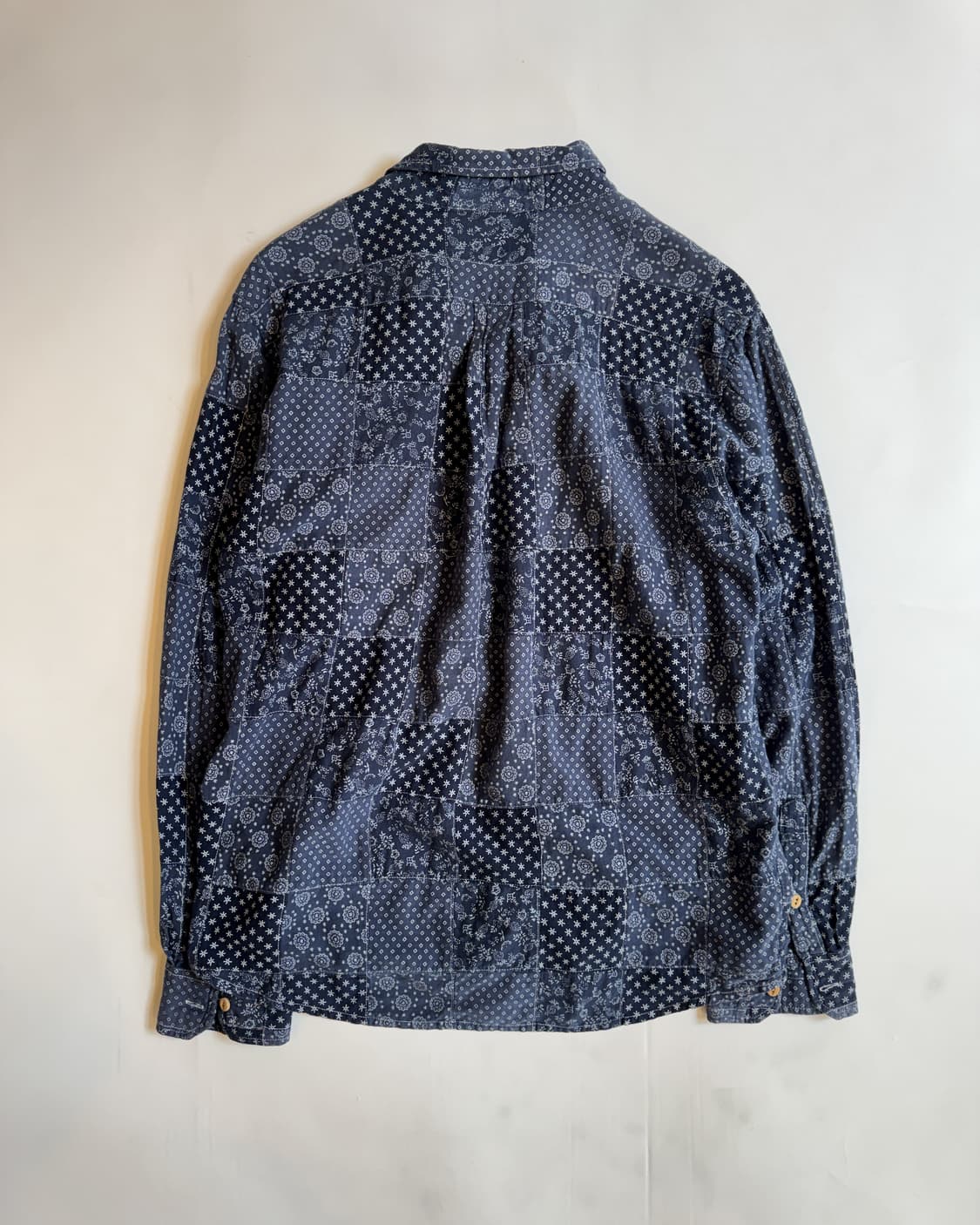 Navy Bandana Patchwork Shirt 상품이미지3