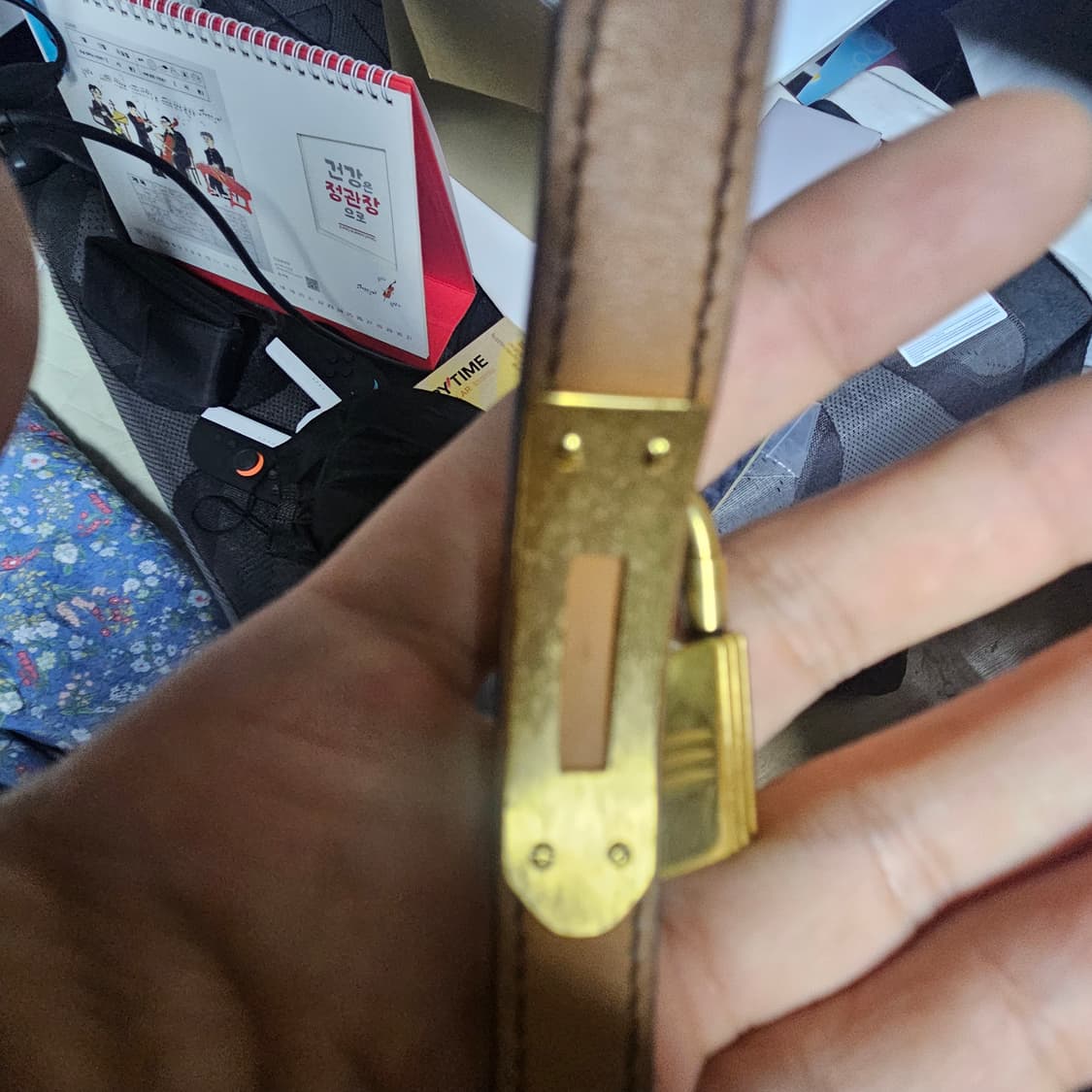 에르메스 캘리 금장 시계 상품이미지5