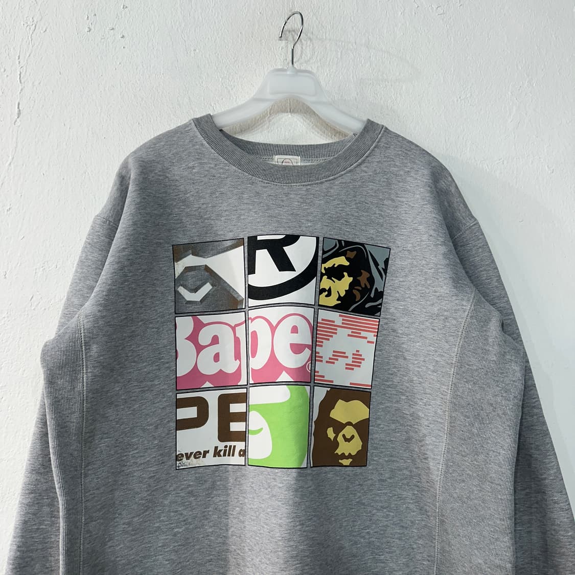 베이프 그레이 맨투맨 L 상품이미지2