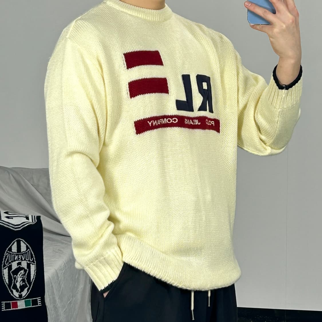 폴로 랄프로렌 진스 성조기 아이보리 코튼 니트 상품이미지1