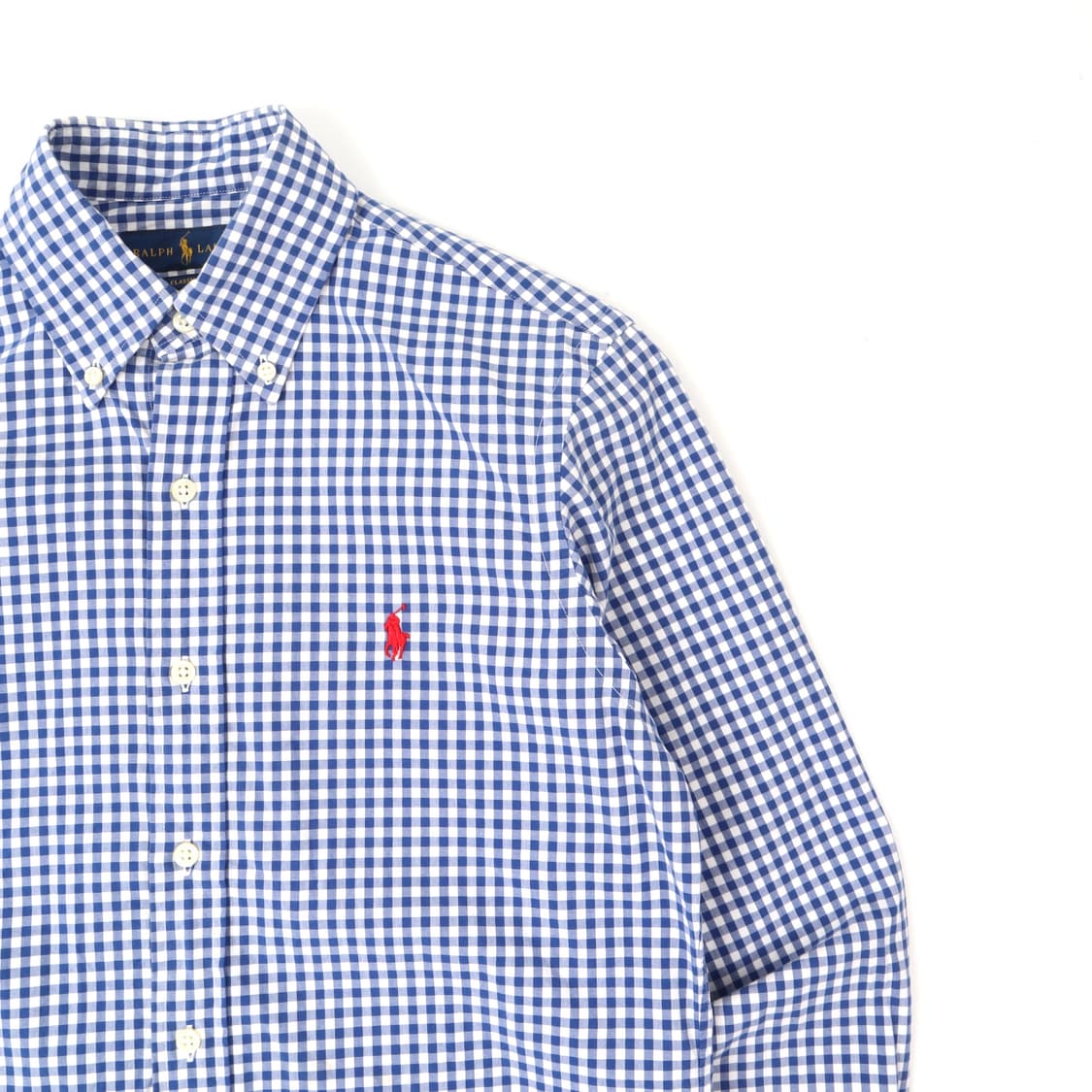 폴로 랄프로렌 블루 깅엄 체크 클래식핏 셔츠 상품이미지3