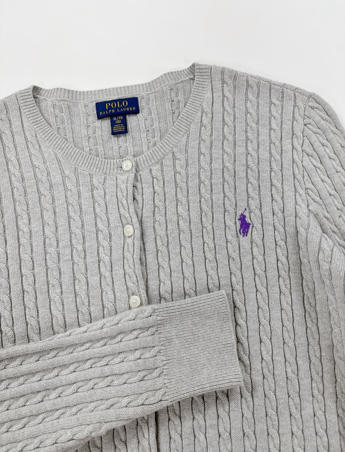 폴로 랄프로렌 여성 케이블 니트 가디건 상품이미지2