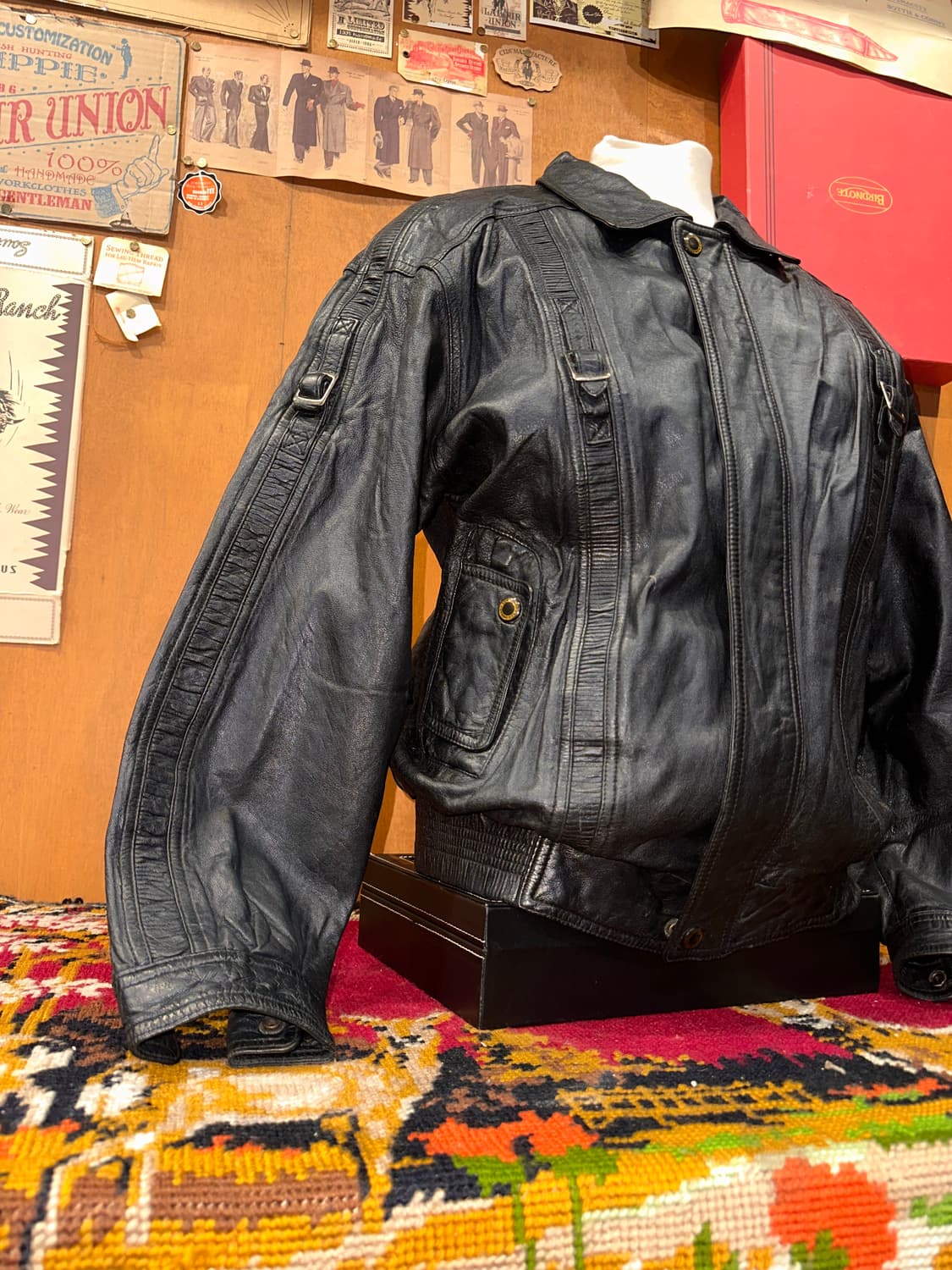 ( L-XL ) 봄버자켓 푸퍼자켓 항공점퍼 소가죽자켓 빈티지가죽자켓 상품이미지2