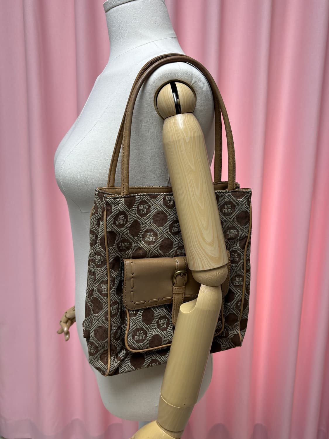 ANNA SUI 안나수이 빈티지 브라운 모노그램 숄더백     상품이미지6