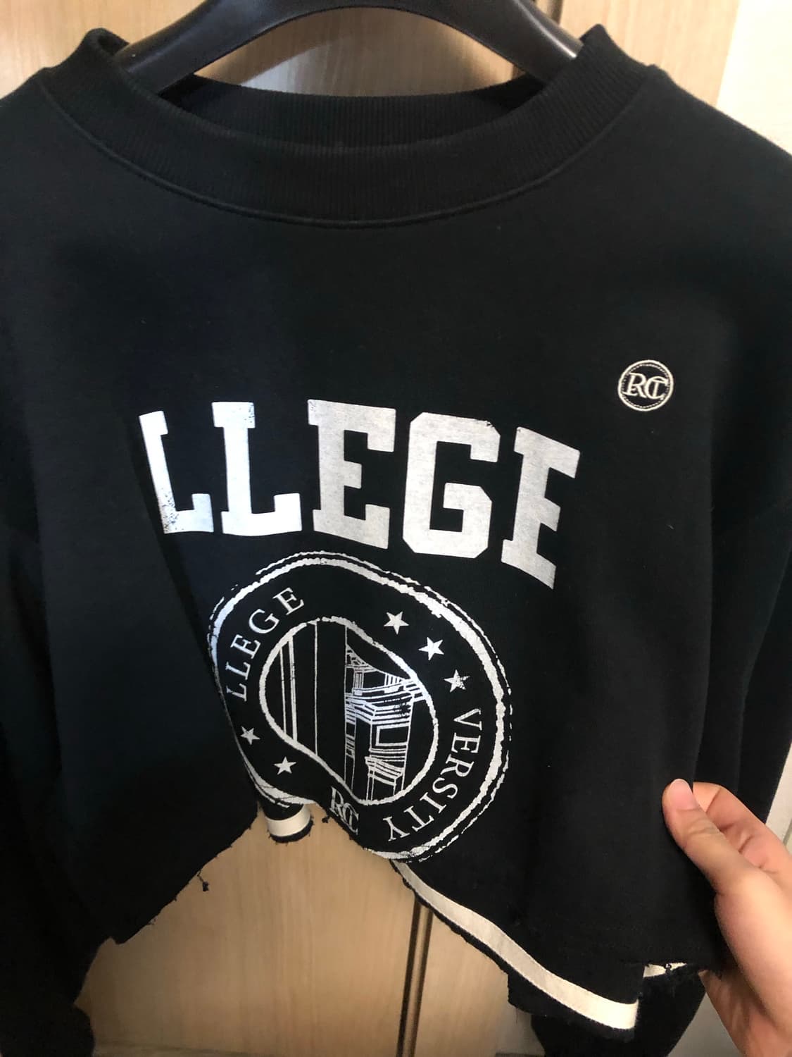 렉토 크롭 러지 스웨터 블랙 s 상품이미지3