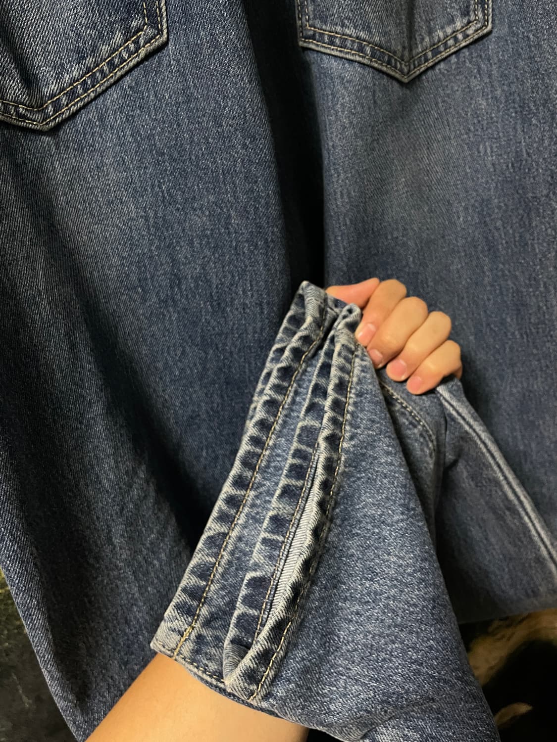 32) PLAC 청바지 스트레이트 세미 와이드 데님 팬츠 상품이미지4