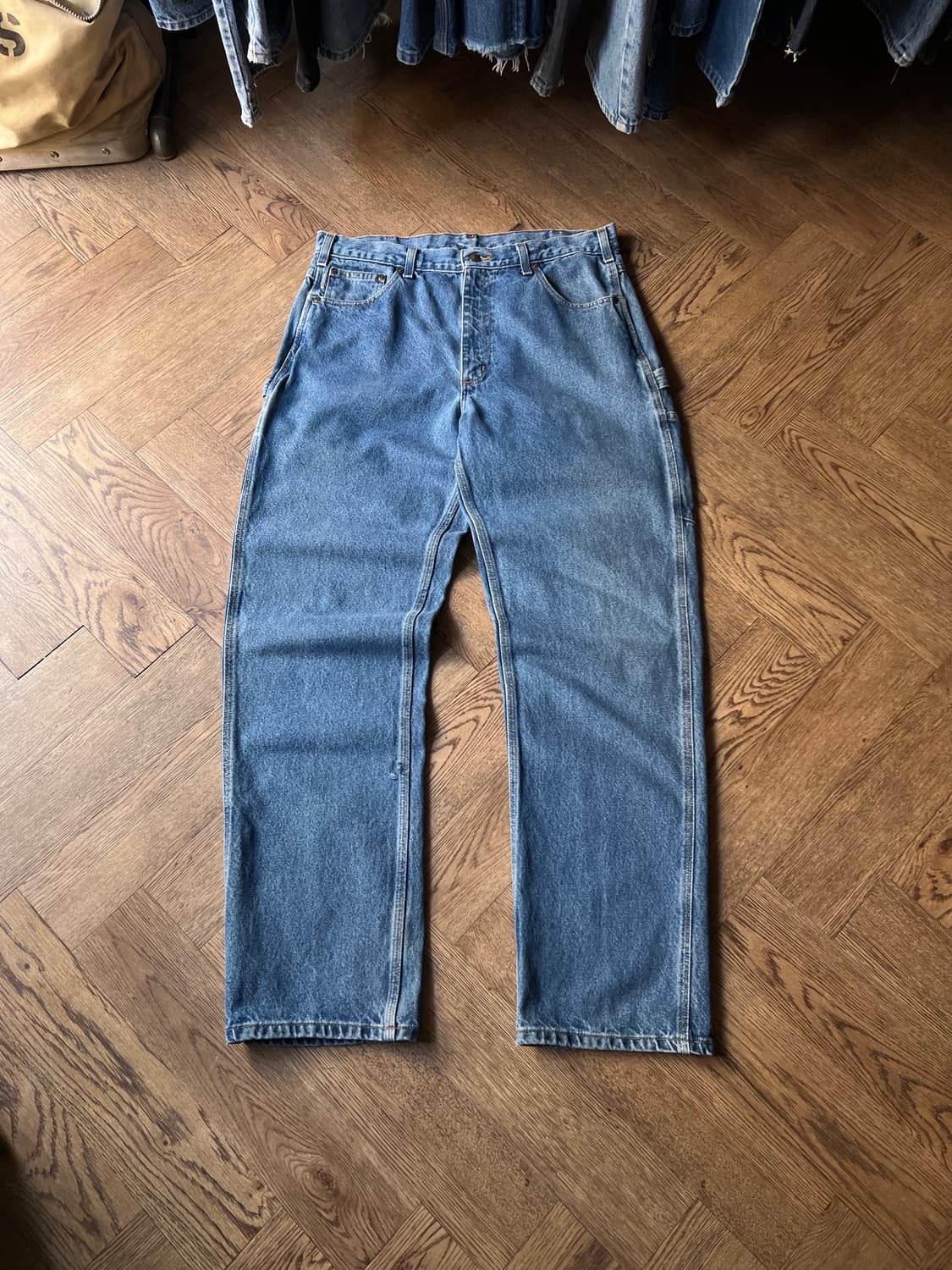 [36]칼하트 USA 미디엄블루 싱글니 카펜터 워크 데님 팬츠 상품이미지2