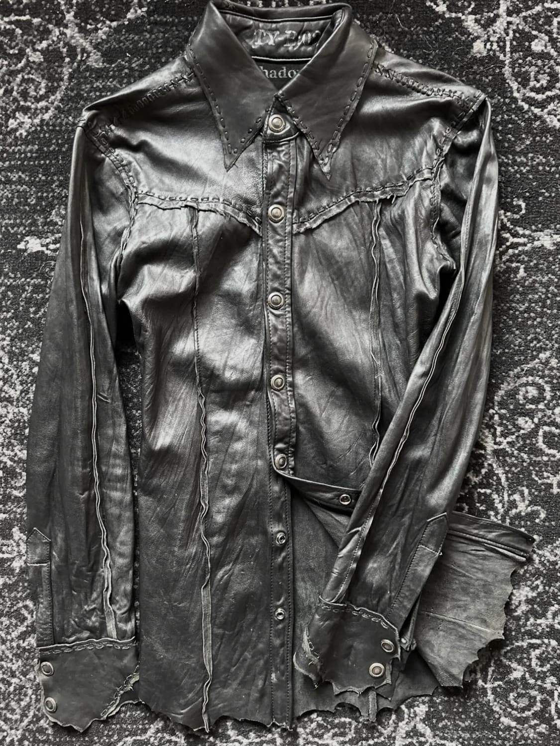 14th addiction rare cutting leather shir 상품이미지1