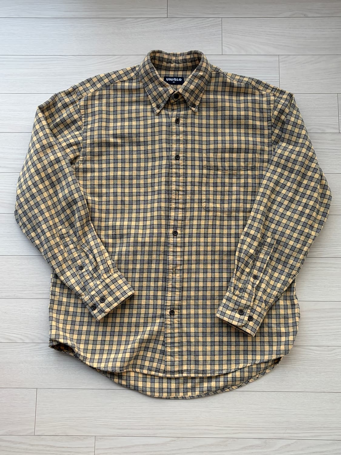 90s 올드 유니클로 플란넬 체크 셔츠 M (100-103) 상품이미지1