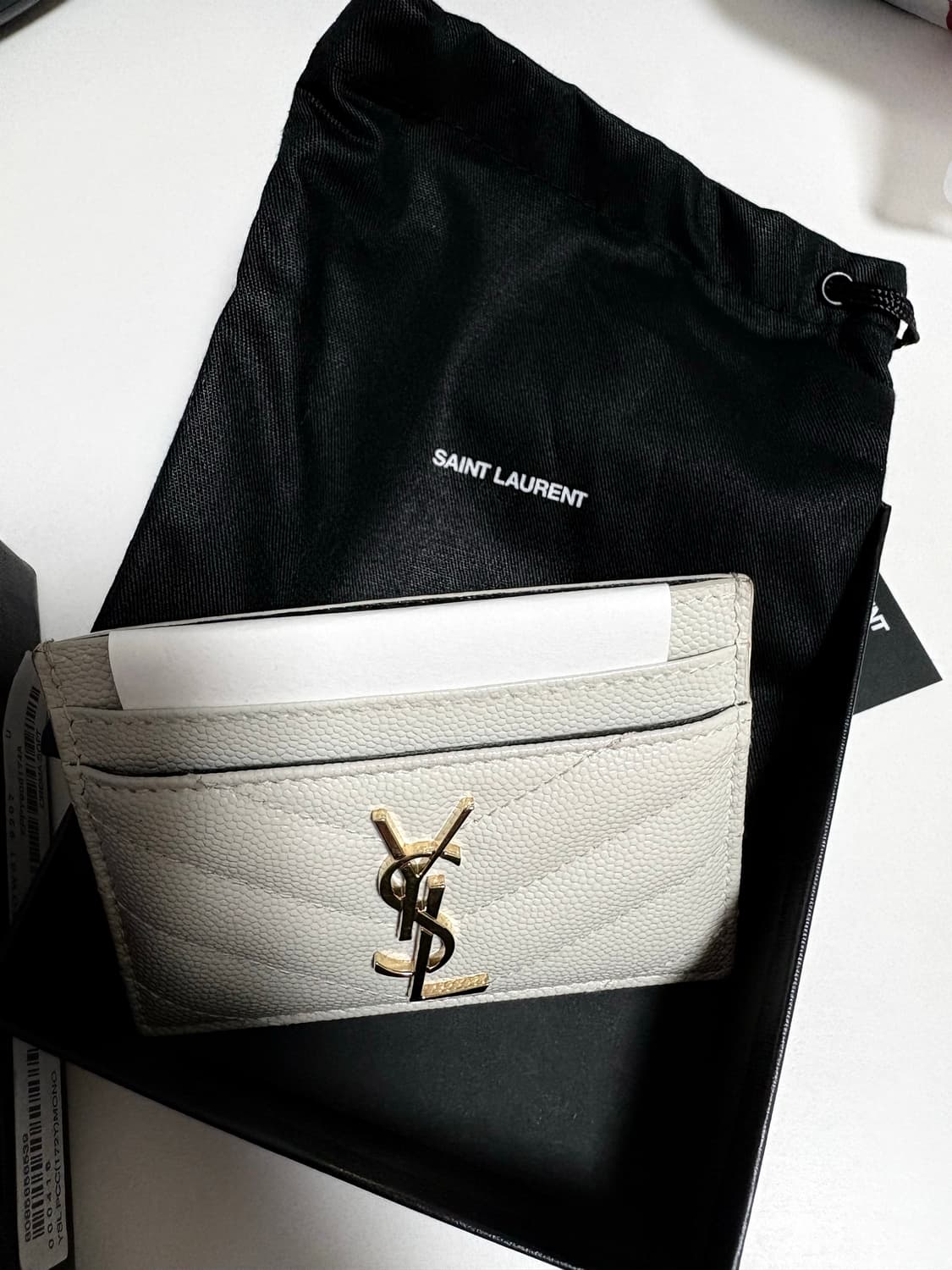 생로랑 카드 지갑 크림  상품이미지3