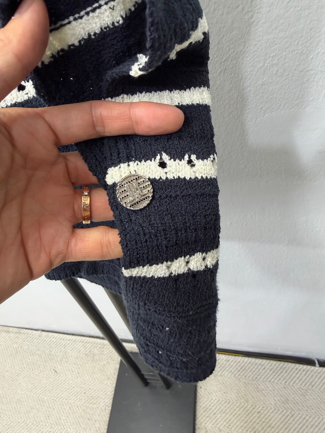 정품) 랑방 한섬 스트라이프 니트 탑 F 상품이미지4