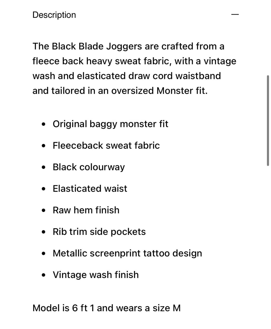 Jaded london Baggy Blade Joggers 배기 조거 상품이미지7