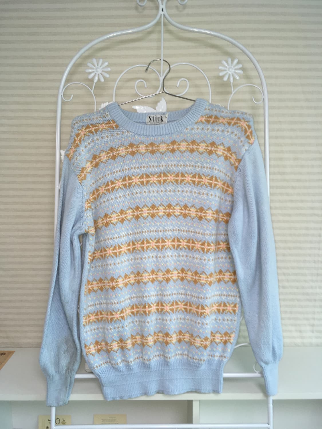 jpn vintage 스카이 블루 아가일 니트 y2k 갸루 일본빈티지 상품이미지4
