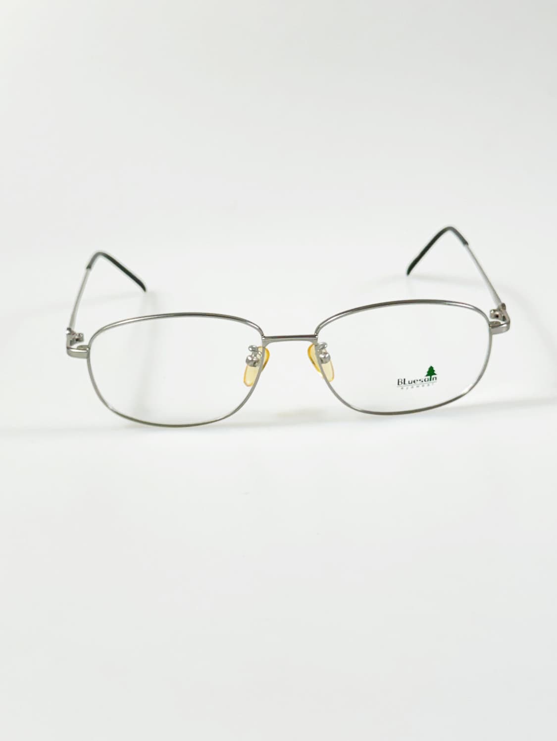 90s BLUESAIN 매트 실버 메탈 슬림 스퀘어 빈티지 안경 상품이미지2