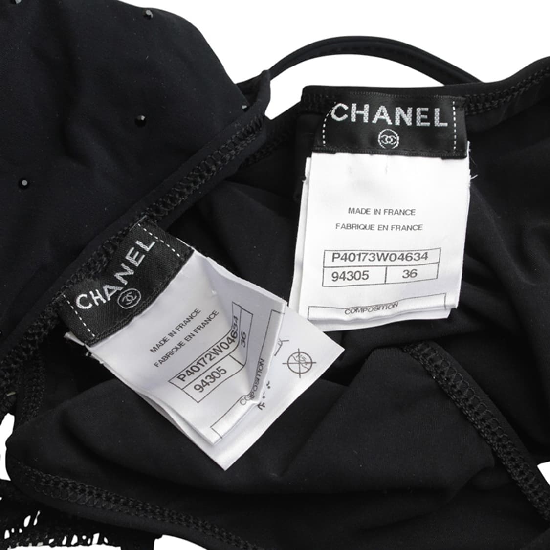 샤넬 블랙 레이스 비키니 수영복 36 상품이미지5