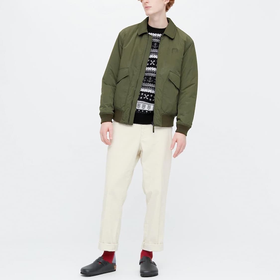 유니클로 x JW앤더슨 패디드 숏 블루종 자켓 올리브 3XL 상품이미지3