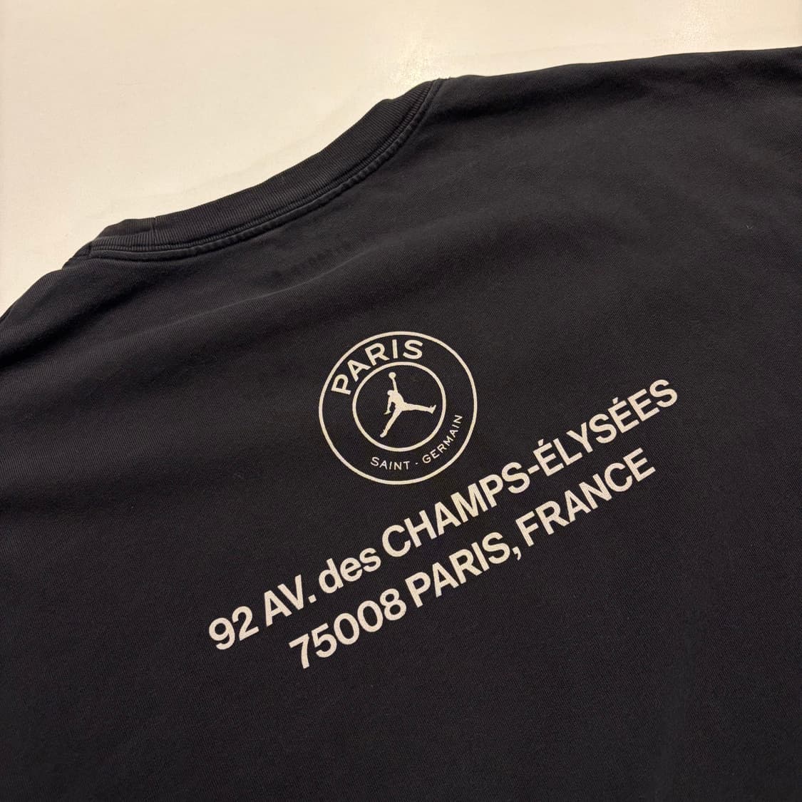 [XL] 조던 파리 생제르망 반팔 티셔츠 워싱 블랙 C273 상품이미지6
