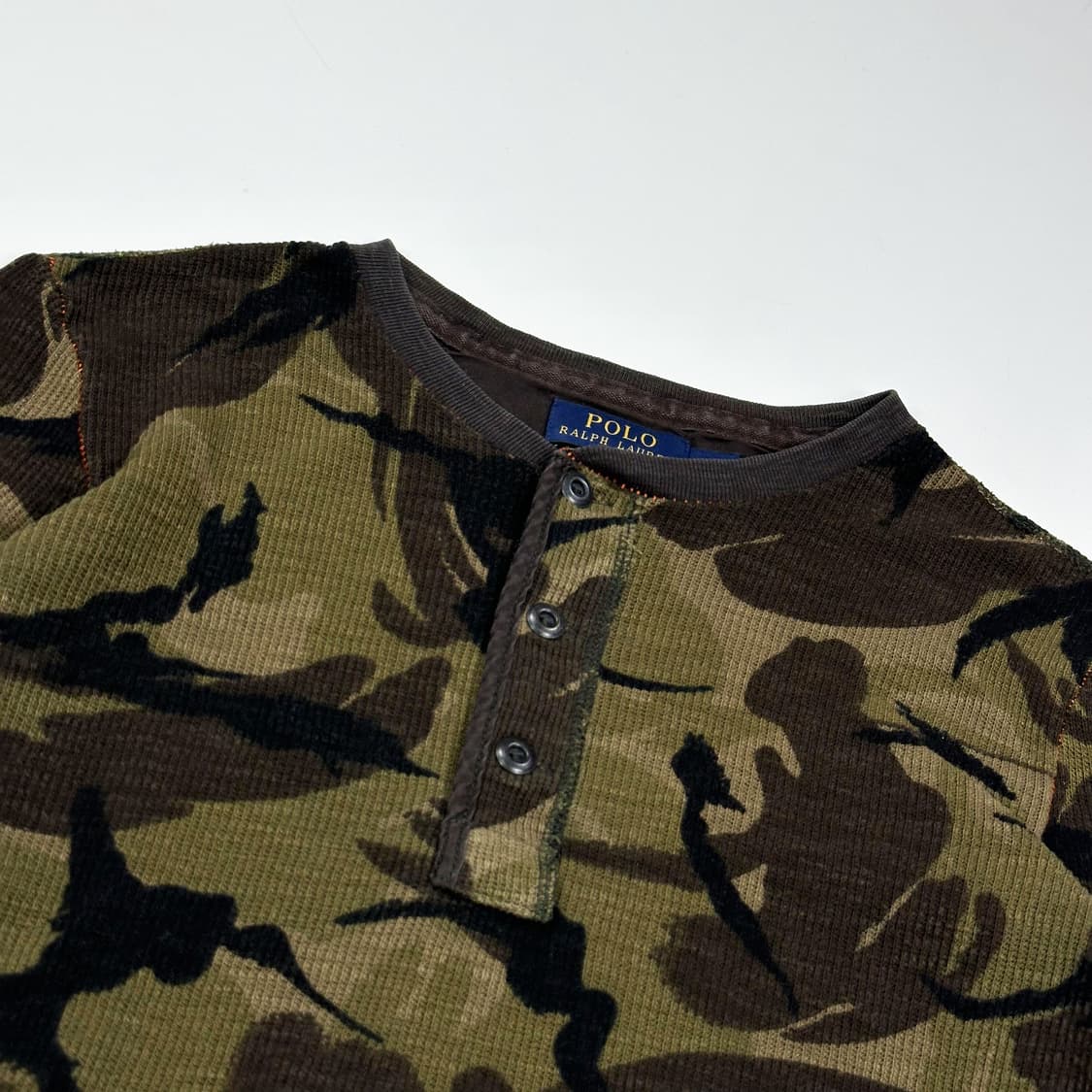 폴로 랄프로렌 여성 슬림핏 카모 헨리넥 롱슬리브 여성S 상품이미지3