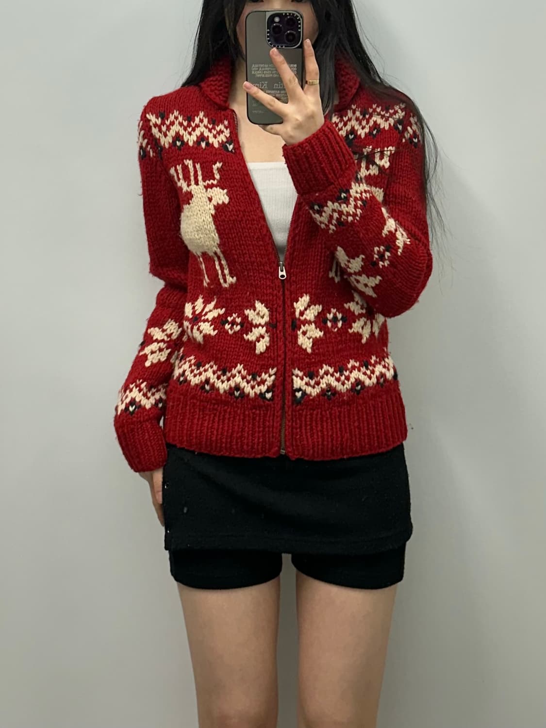 후아유 노르딕 코위찬 니트 집업 상품이미지1