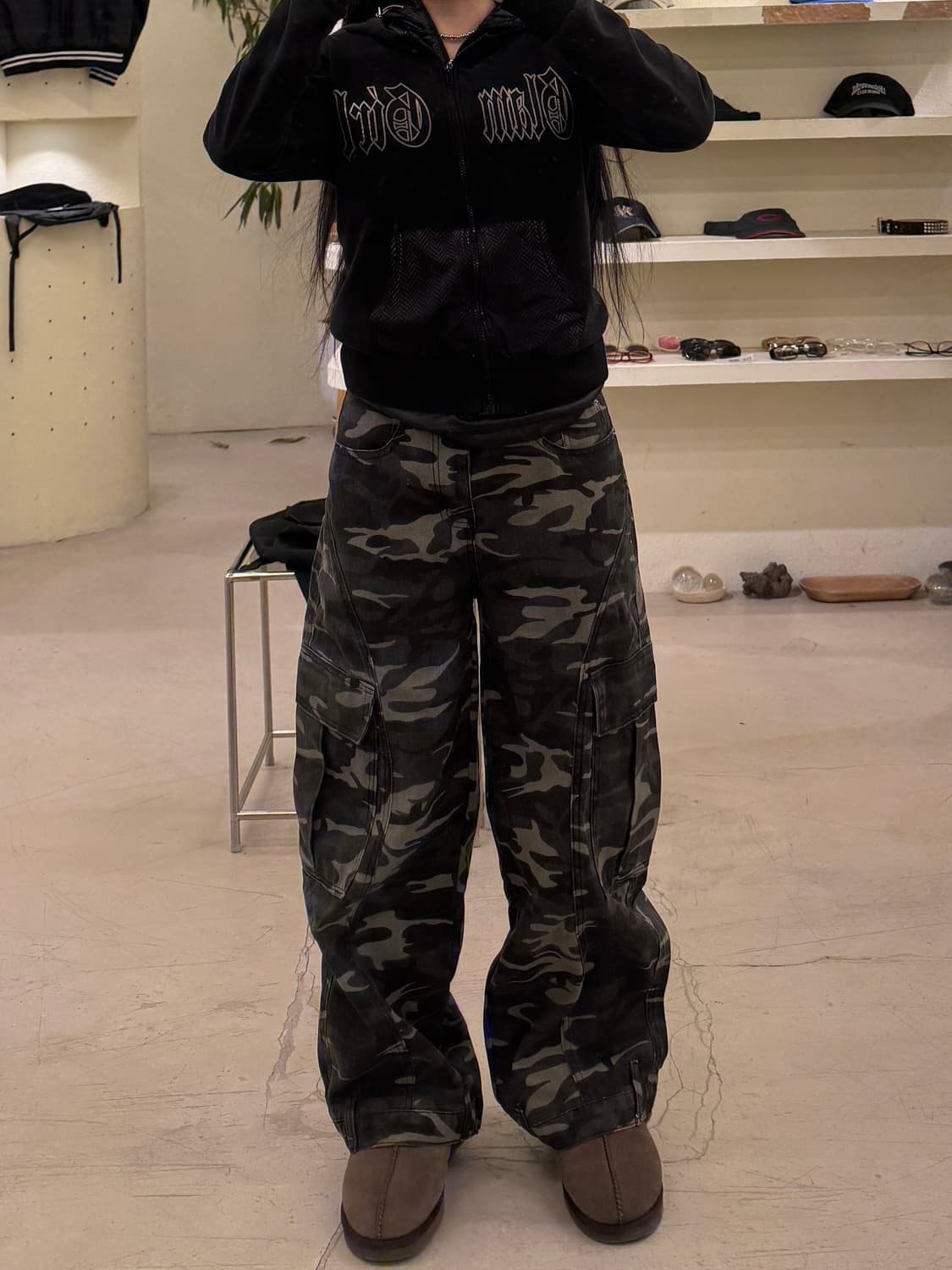 빈티지 카모 커브드 코튼 팬츠 U692 상품이미지1