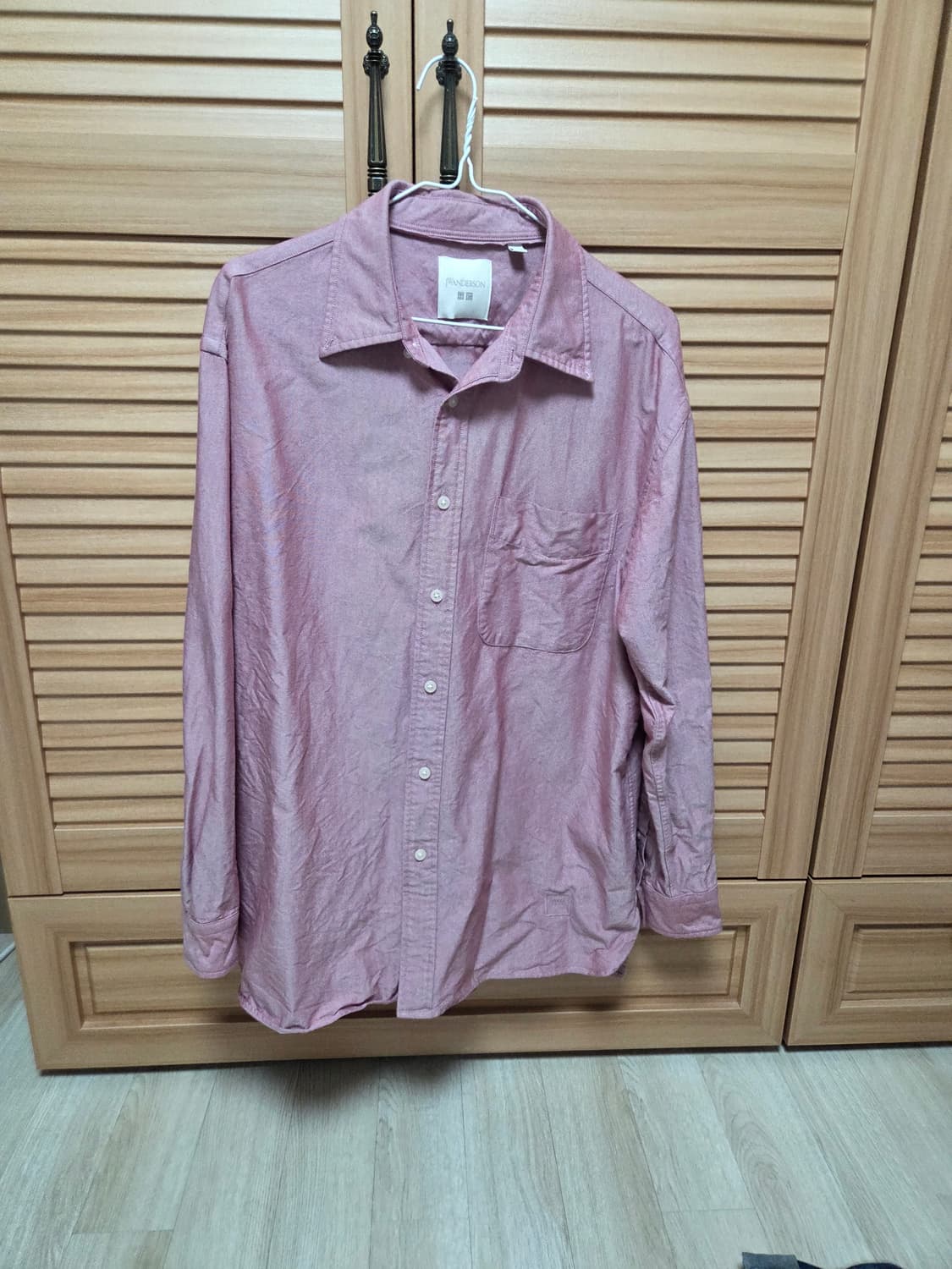 유니클로 옥스포드 오버사이즈 셔츠 L (13 red) 상품이미지1