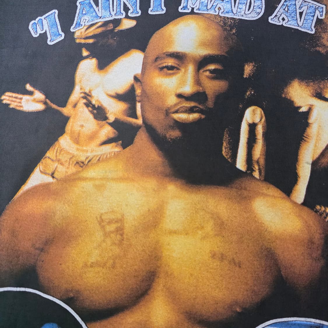 [OS] 90s 투팍 I AIN'T MAD AT YA 빈티지 밴드티 랩티 상품이미지3