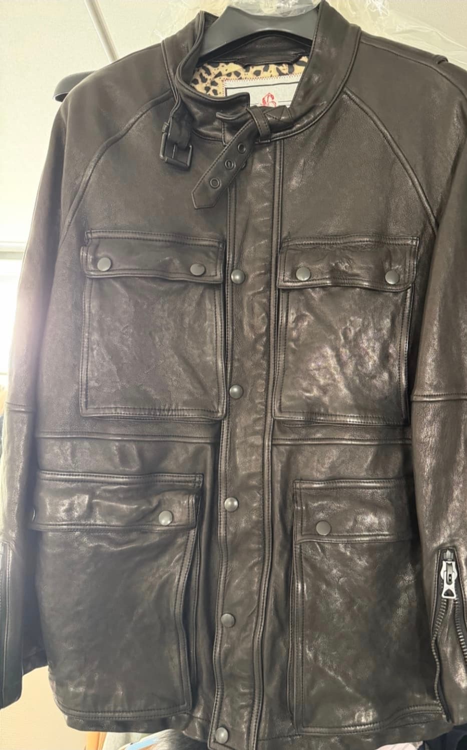 블랙아웃 레더 바이커 자켓 상품이미지1