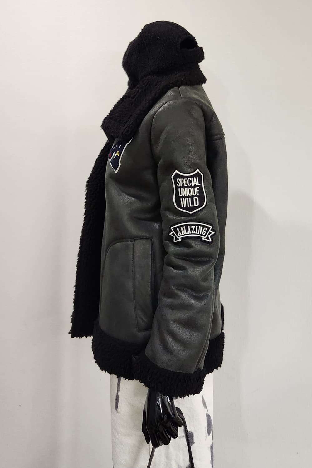 패치 무스탕점퍼 상품이미지5