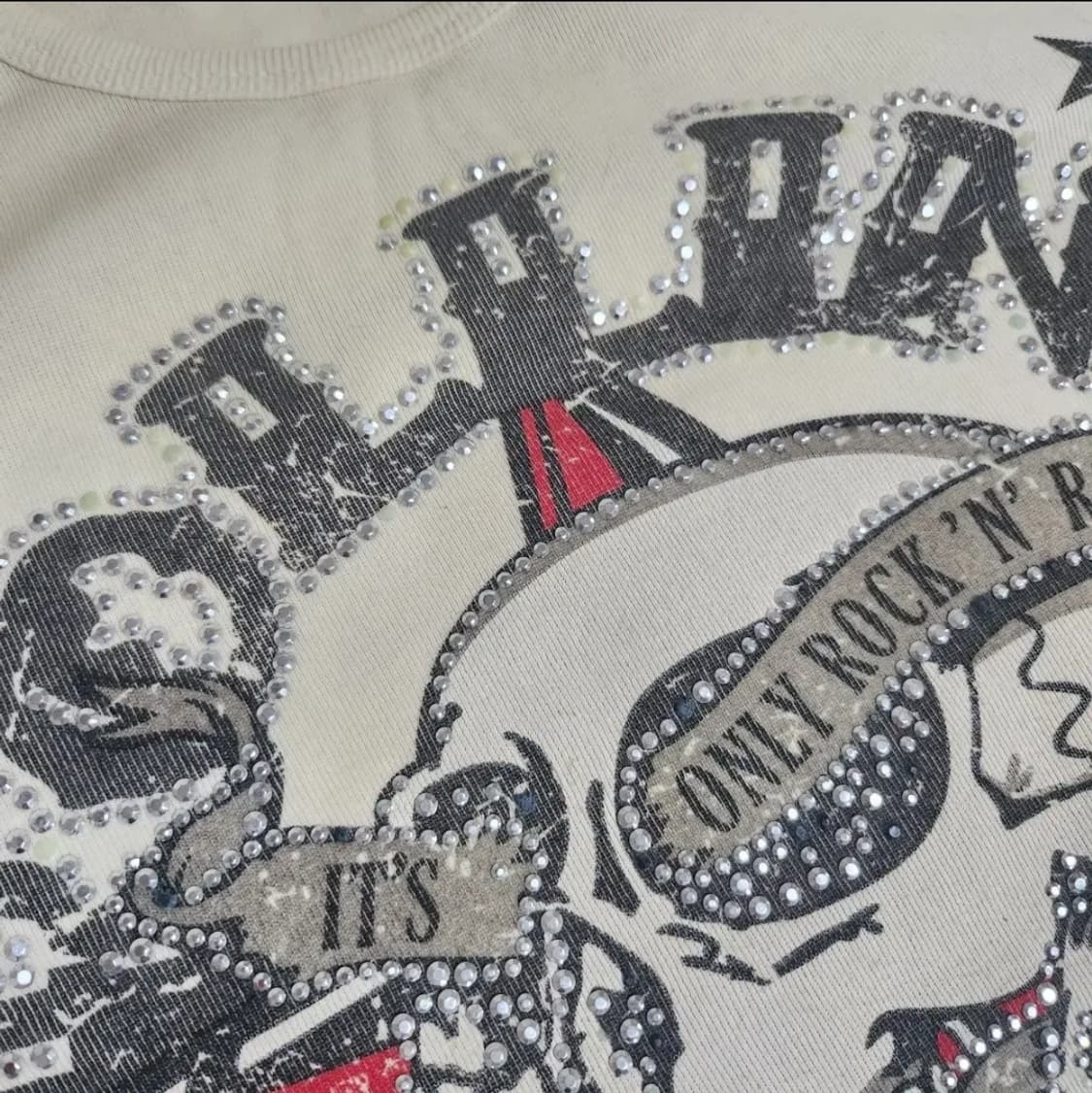 롤링스톤 펑크 y2k 펑투케 해골 스컬 레터링 큐빅 롱슬리브 상품이미지3