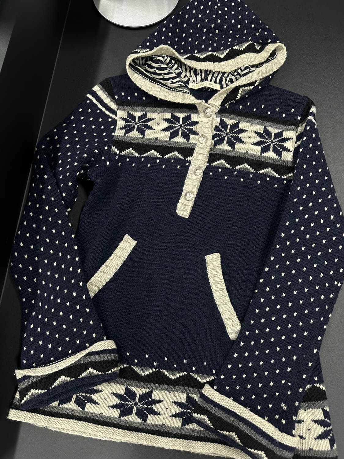 히스테릭글래머 노르딕 후드 버튼 니트 상품이미지4