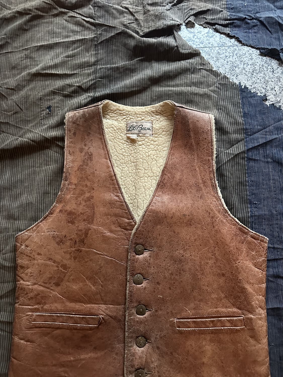 60s LL Bean Leather Vest 상품이미지3