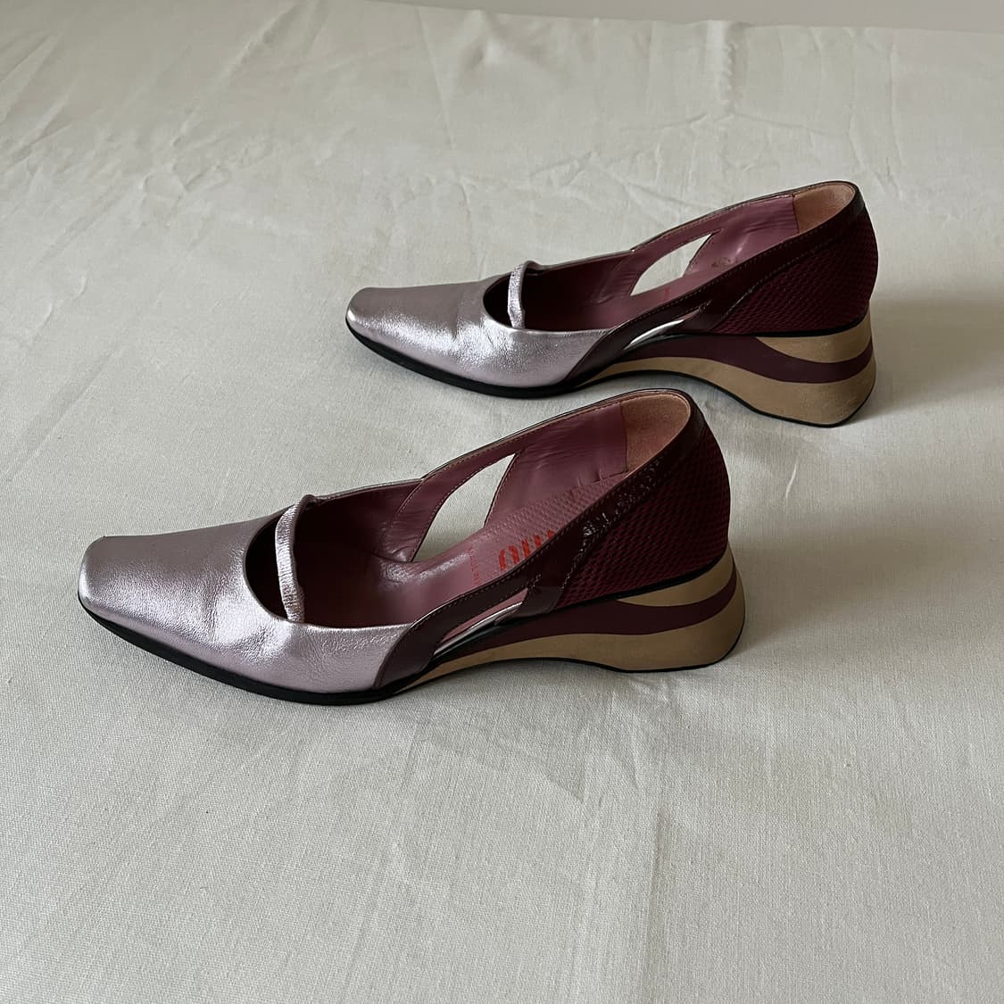 SS2000 미우미우 스포츠 메탈릭 핑크 웨지 상품이미지1