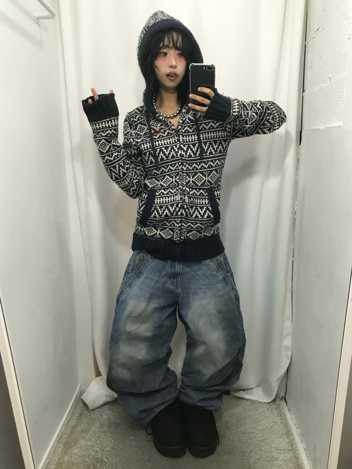 Hollister Knit Hood Zip-Up 상품이미지3