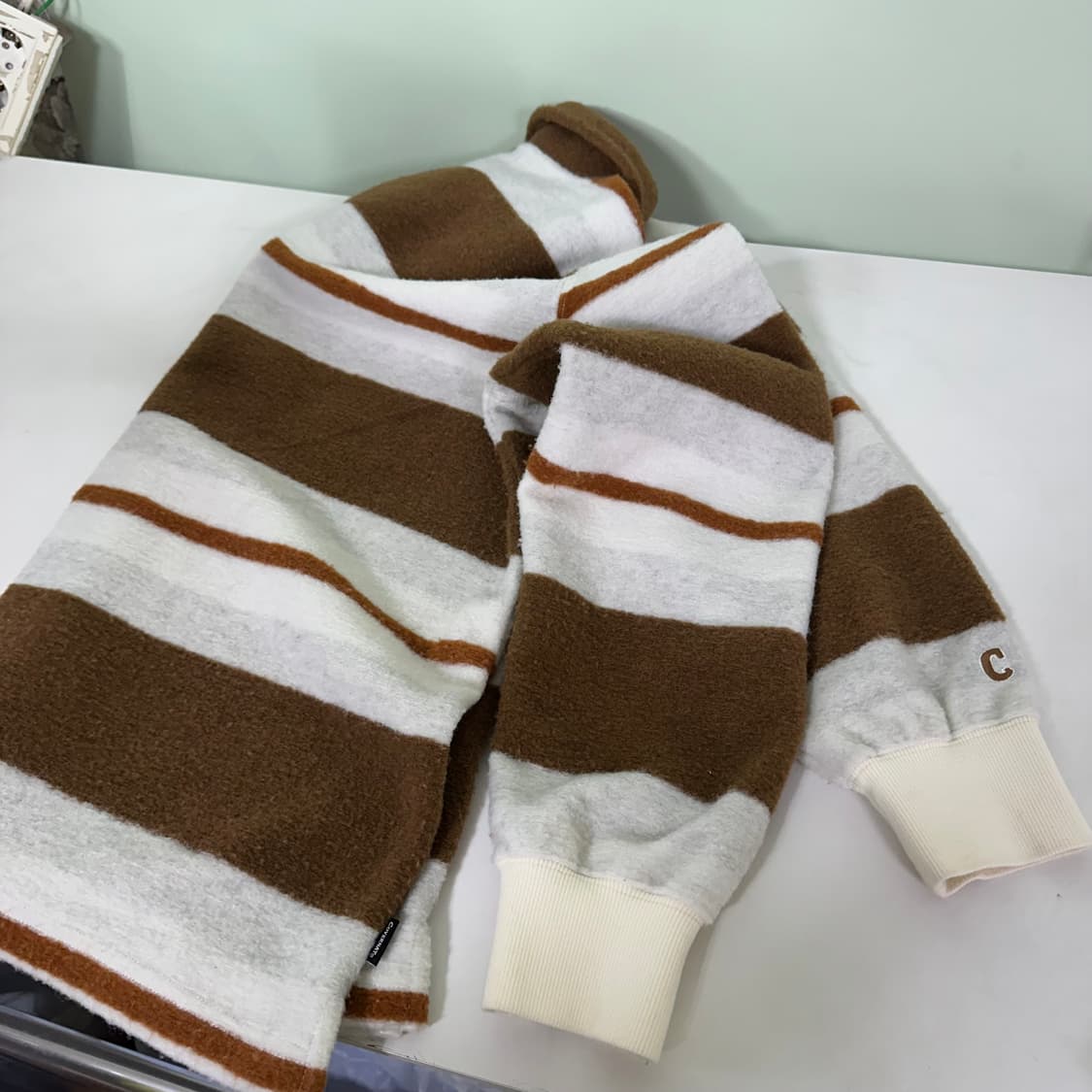 M-L 커버낫 오버핏 카라넥 단가라 부클니트 상품이미지5