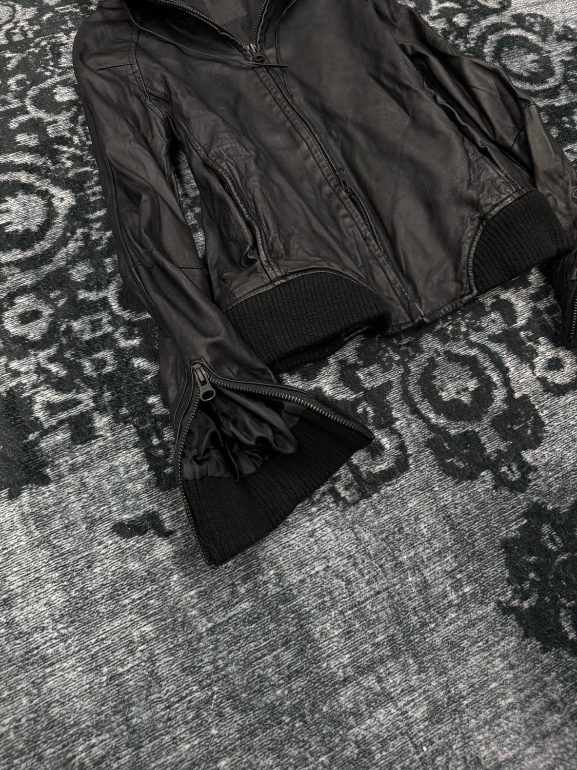 Lhp crop lamb skin hood jacket 상품이미지4