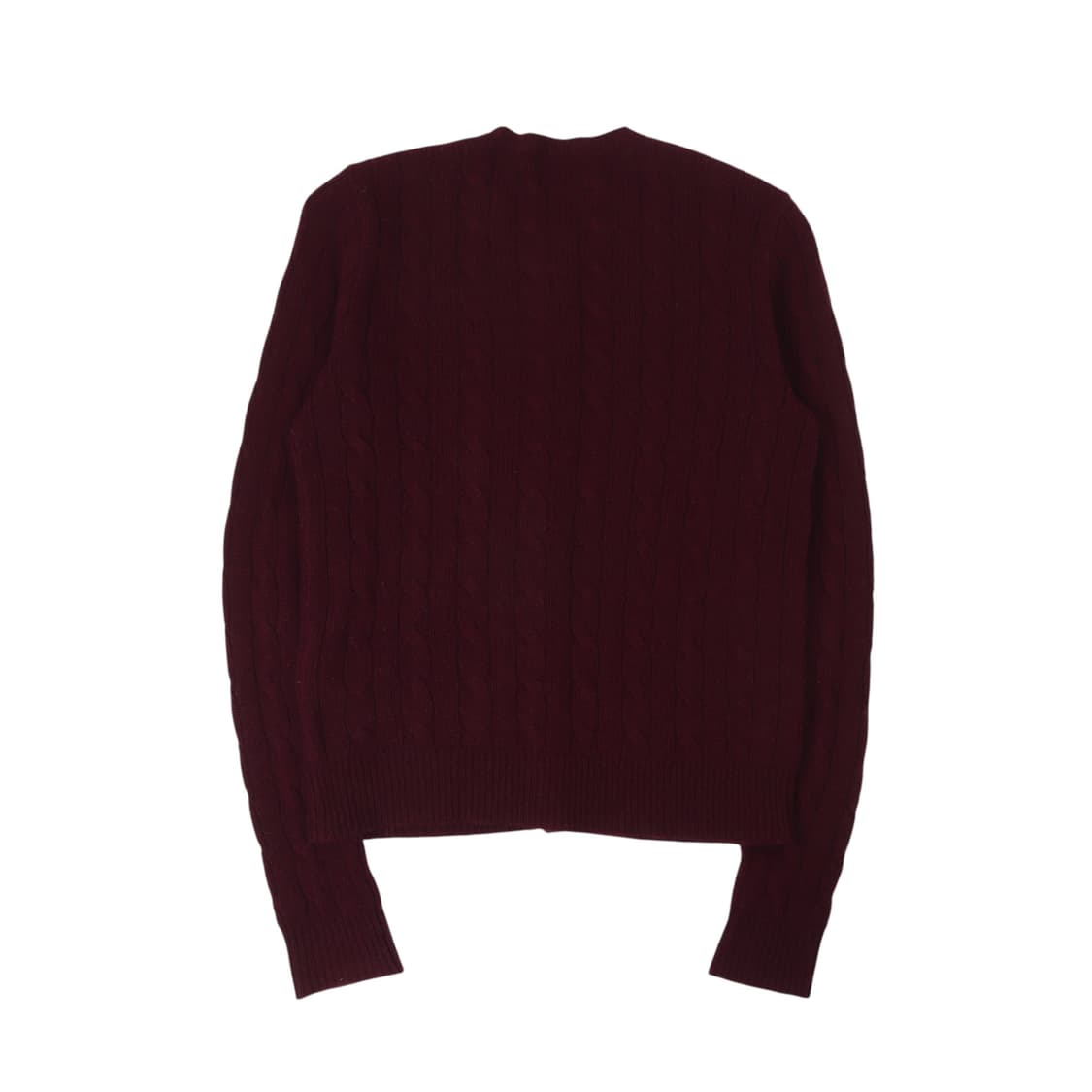 폴로 랄프로렌 딥 버건디 울 캐시미어 케이블니트 가디건 상품이미지5