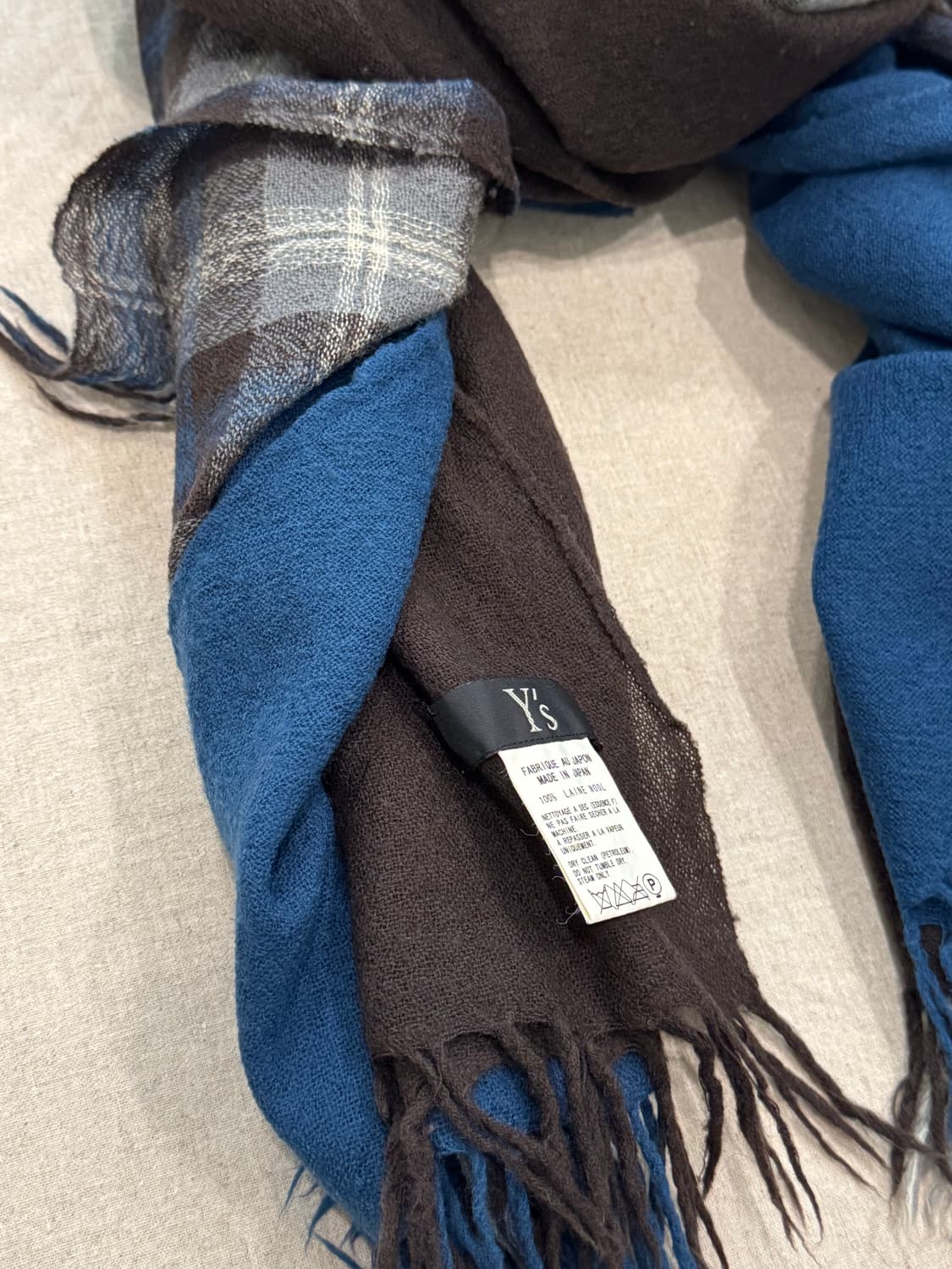 요지야마모토 레이어드 울 머플러 상품이미지5