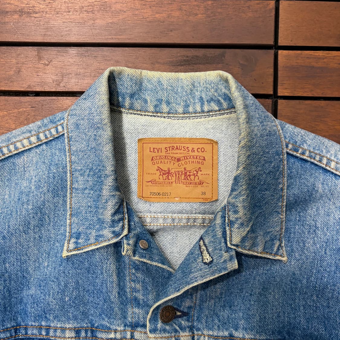 80s 리바이스 70506 USA 데님 자켓 (L) 상품이미지2