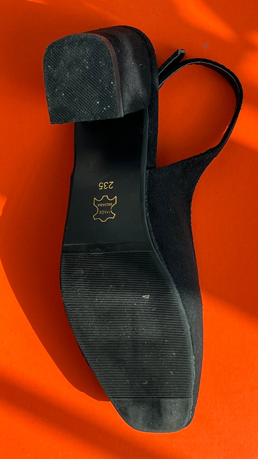 Charm 블랙 스웨이드 슬링백 힐 235 상품이미지3